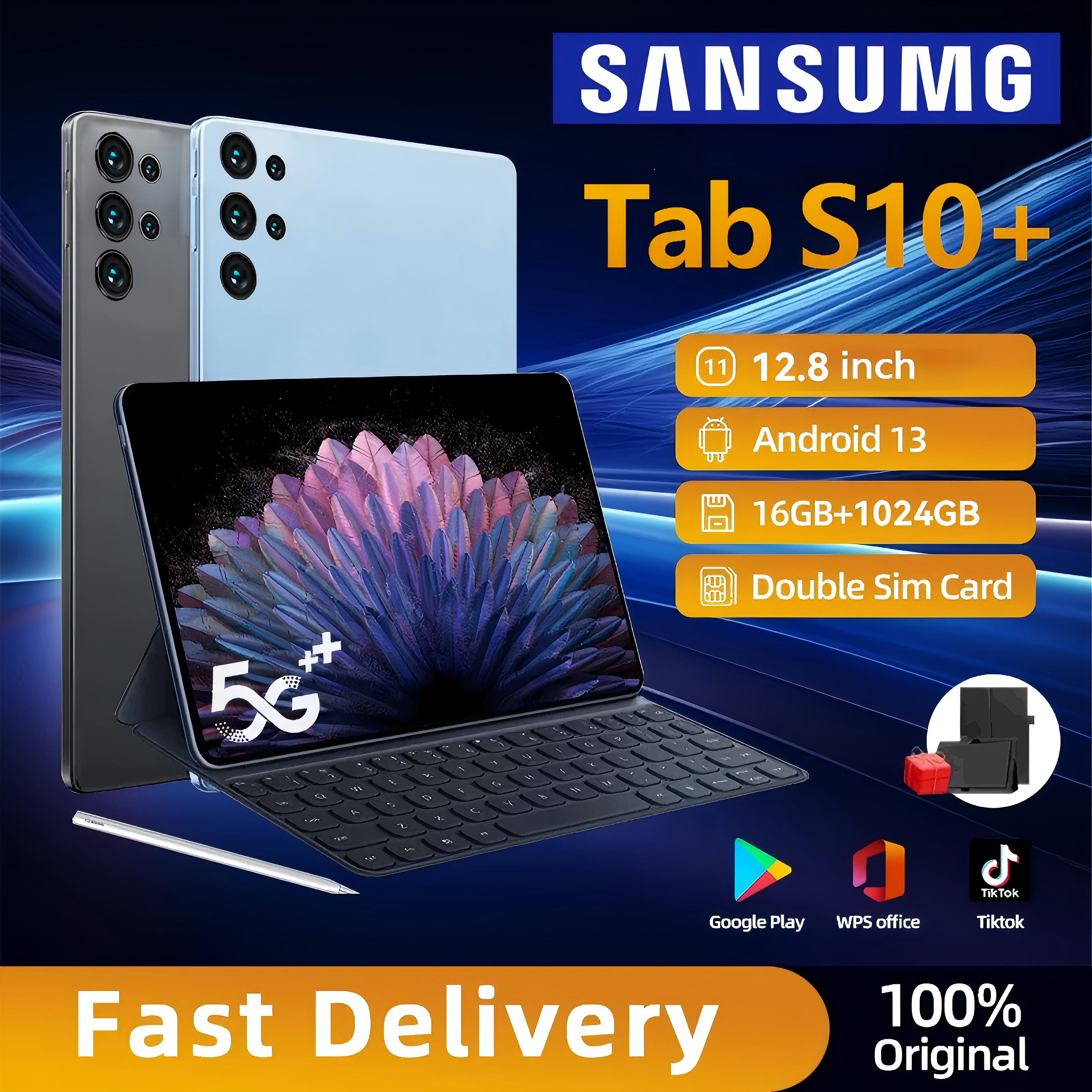 【Buy 1 Get 1 Free 6 + can co】sansumg tab S10 + new tablet PC 5G tablet RAM 16GB + 1024GB ROM new tablet learning tablet Android tablet hot selling WiFi SIM new tablet PC Galaxy tablet official tab store tablet 12.8 inch original full bonus Harga  890,999 Ringgit*Penghantaran Percuma