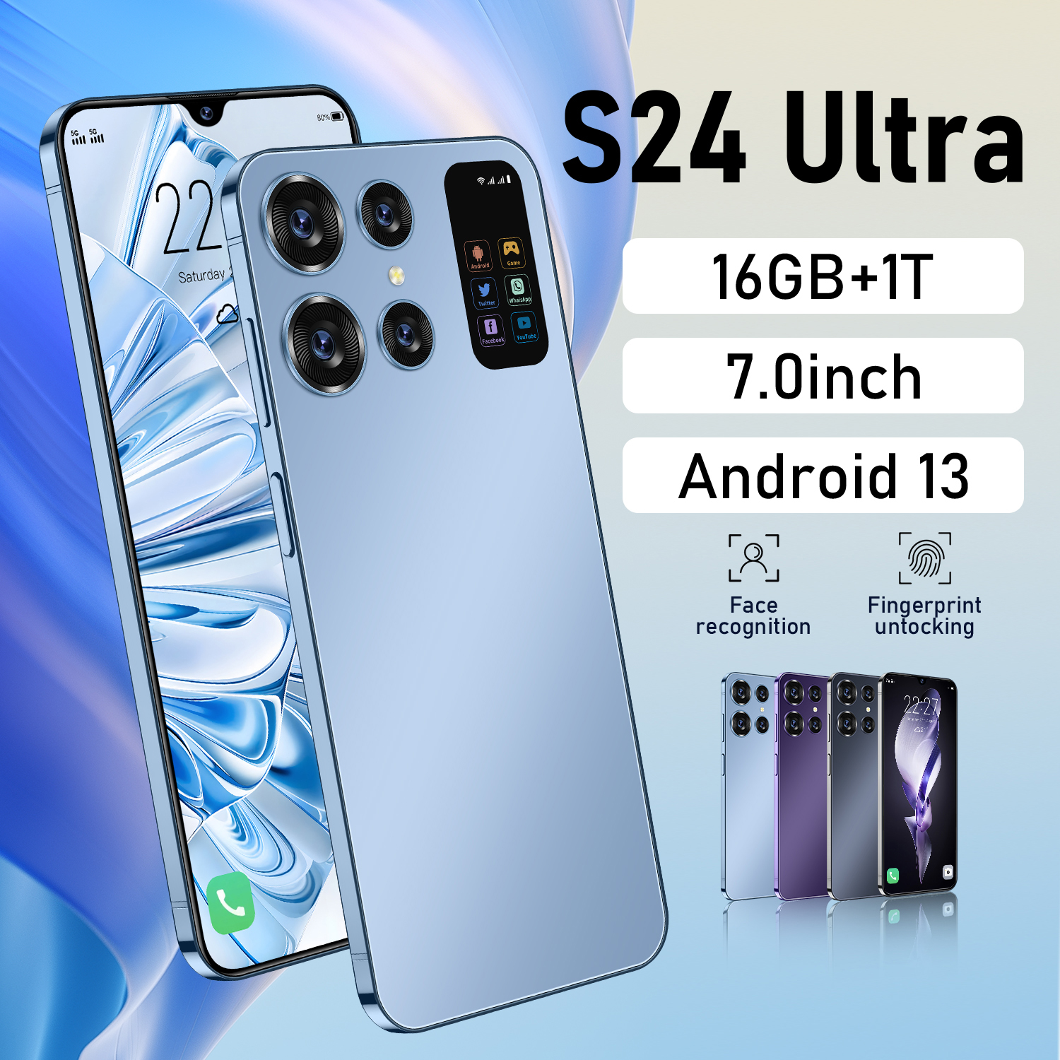 Cheap HP clearance promo Samsumg Galaxy S24 ultra 7.0inch android12 5G WiFi smartphone ram16gb/512GB Battery 7000mAh, 48mp + 70mp HD camera, double card student study mobile phone clearance promo product Kasli official can be cod Harga 1,444,000 rupiah*Gratis Ongkir