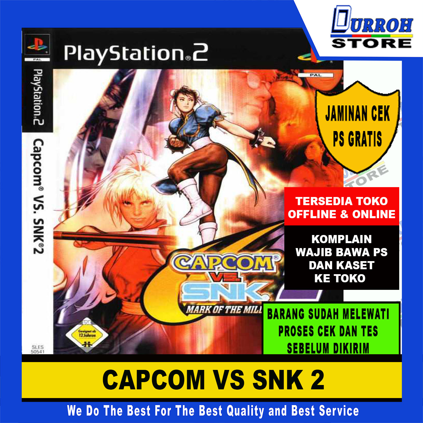 KASET GAME PS2 / PLAYSTATION 2 CAPCOM VS SNK 2 Harga 17,000 rupiah*Gratis Ongkir