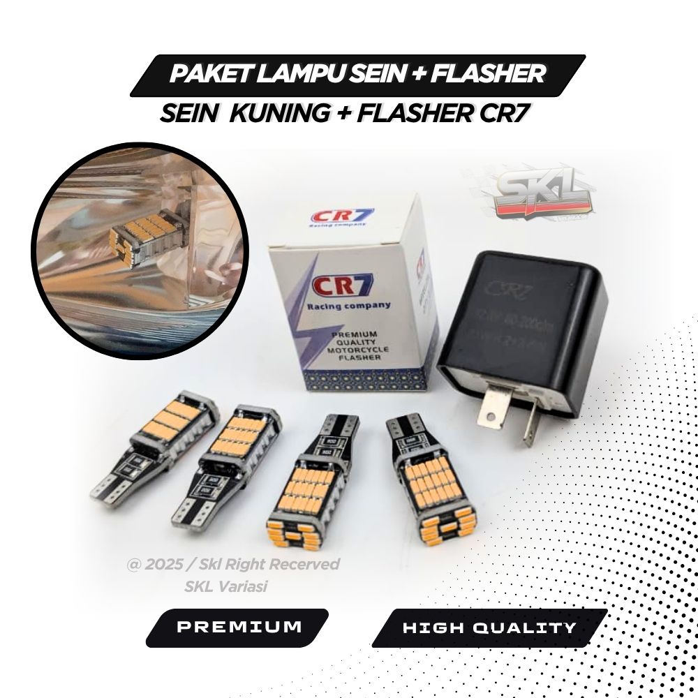 Dajwah 45 turn signal light turn signal flashing Dan flasher relay CR7 super bright Motor high quality premium Harga 20,000 rupiah*Gratis Ongkir