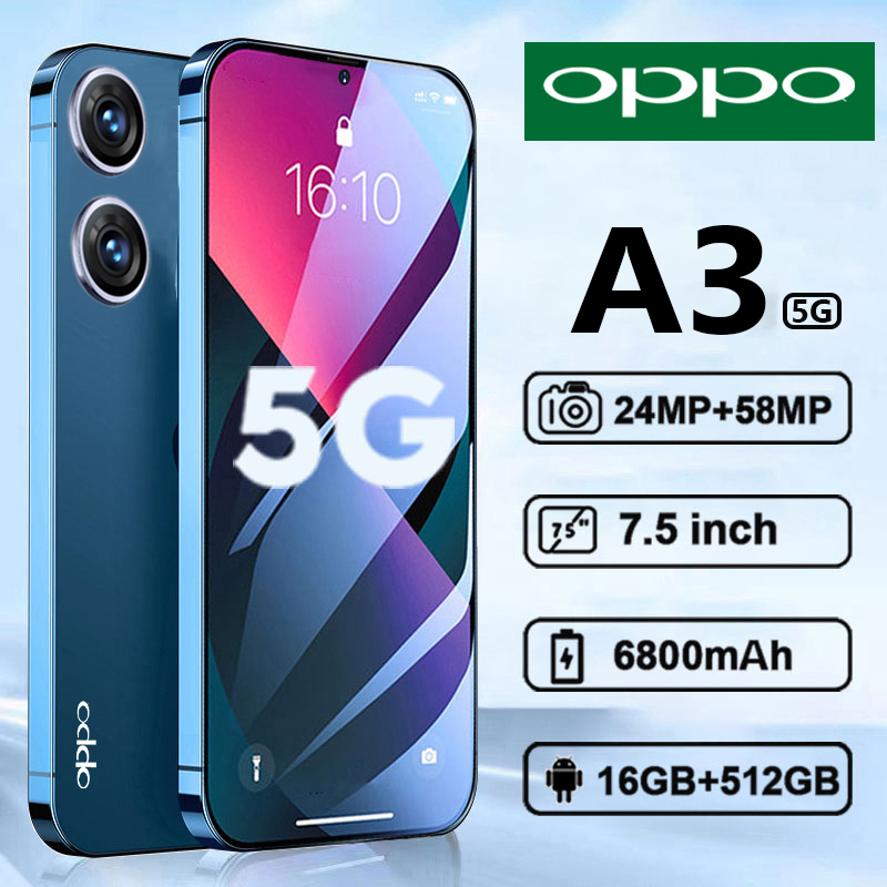 【Bisa COD】OPP0 A3 Ultra 7.5 inci 5G Handphone cuci gudang terbaru baru murah hp Smartphone 16GB RAM+512GB ROM Ponsel promo HD Kamera Gaming HP murah Dual SIM 5G WiFi hp cuci Gudang Promo produ kasli resmi Garansi Baru Produk Promo Harga  949,000 Ringgit*Penghantaran Percuma