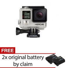 GoPro Action Camera HERO4 - 12MP - Black Edition + Gratis Original Battery - 2 Pcs