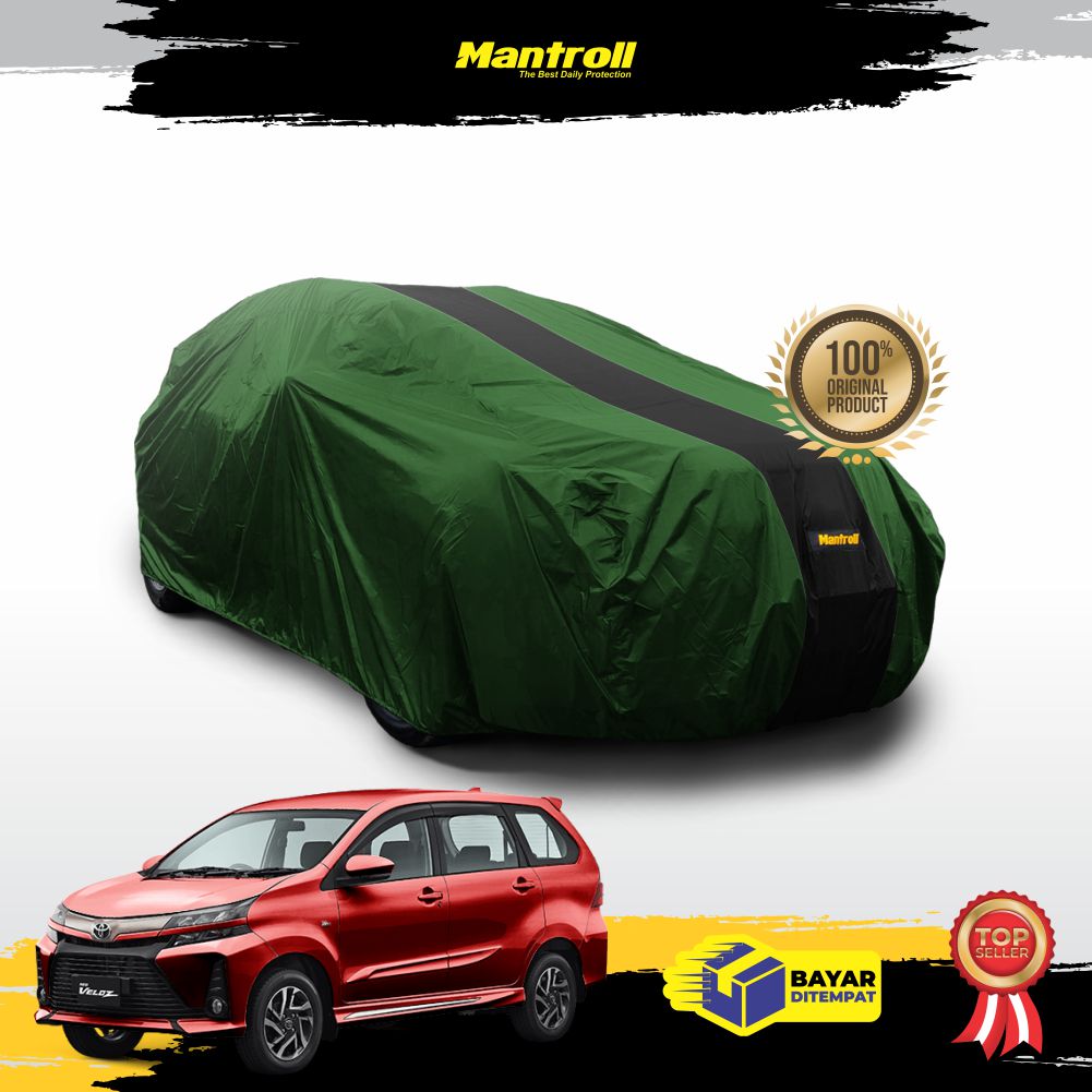 BAYAR DITEMPAT Mantroll Cover Mobil Khusus Toyota Avanza Velos Mantel Mobil Berkualitas Sarung Mobil Original Mantroll Jas Mobil Selimut Pelindung Mobil - hijau army strip hitam Harga 449,000 rupiah*Gratis Ongkir