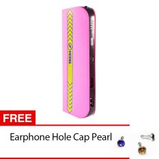 Power Bank Zazetech 32000mAh + Gratis Earphone Hole Cap Pearl - Pink Hitam