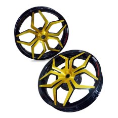 Power Velg Pelek Racing Lebar Scoopy FI Palang 5 Star Tarantula Hitam Gold