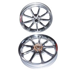 Power Velg Pelek Racing Tapak Lebar Sun Beat FI Palang 9 Chrome