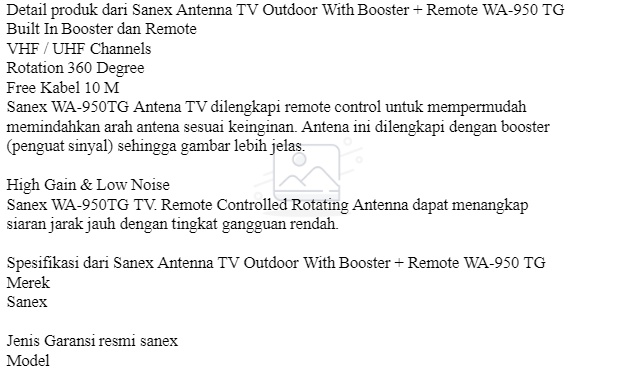 Sanex Antena TV Outdoor With Booster + Remote WA-950 TG garansi resmi |  Shopee Indonesia