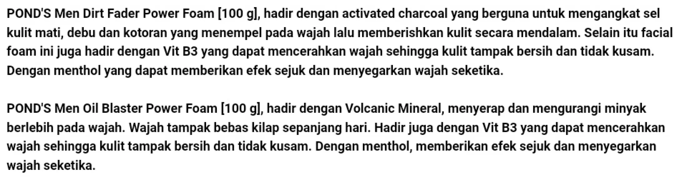 ponds men power foam