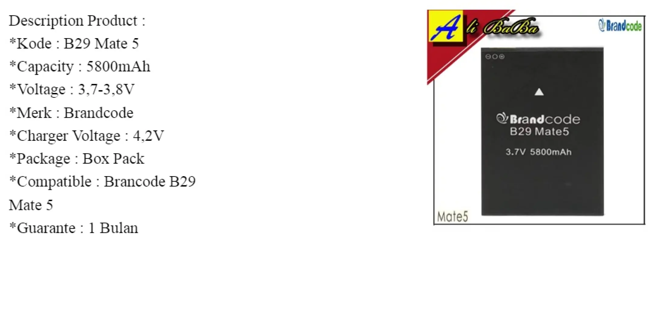 Baterai Handphone Brandcode B29 Mate 5 Bp 50e Double Power Brandcode Batre Hp Brandcode Mate5 Battery Brandcode B29 Batu Batre Brandcode Mate5 Lazada Indonesia