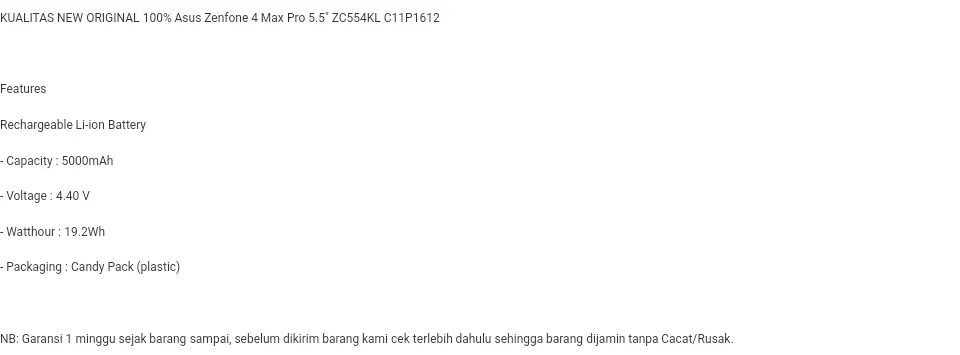 Baterai Batre Battery Asus Zenfone 4 Max Pro Zc554kl Cp11p1612 5 5inch Batre Hp Asus Zenfon 4 Max Pro Batu Batrei Tanam Asus Zen 4 Mak Pro Original Lazada Indonesia