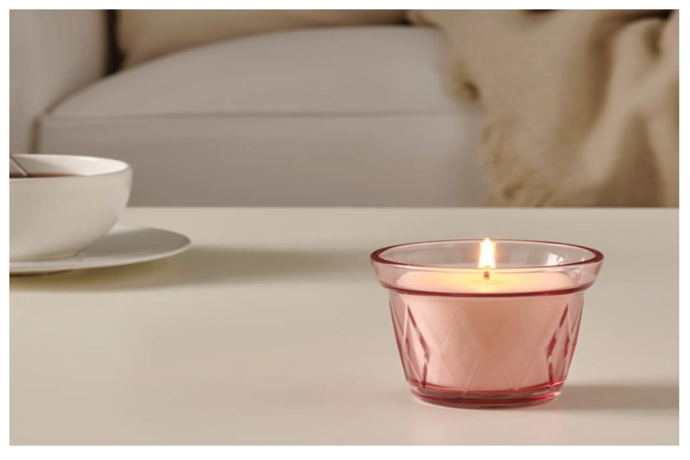 Ikea Valdoft Lilin Beraroma Dalam Gelas Salty Sweets Abu Abu Hijau Muda Merah Muda Krem Lazada Indonesia