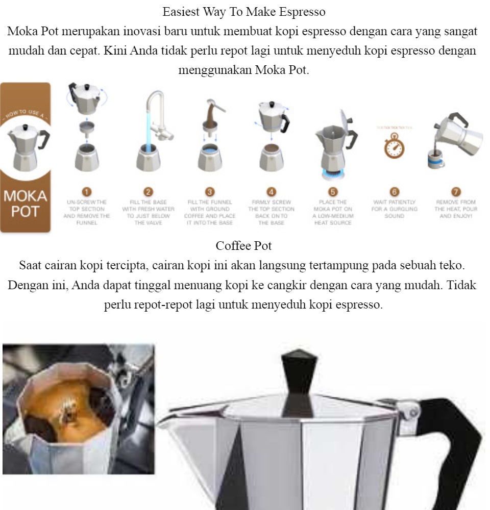 OneTwoCups Espresso Coffee Maker Moka 