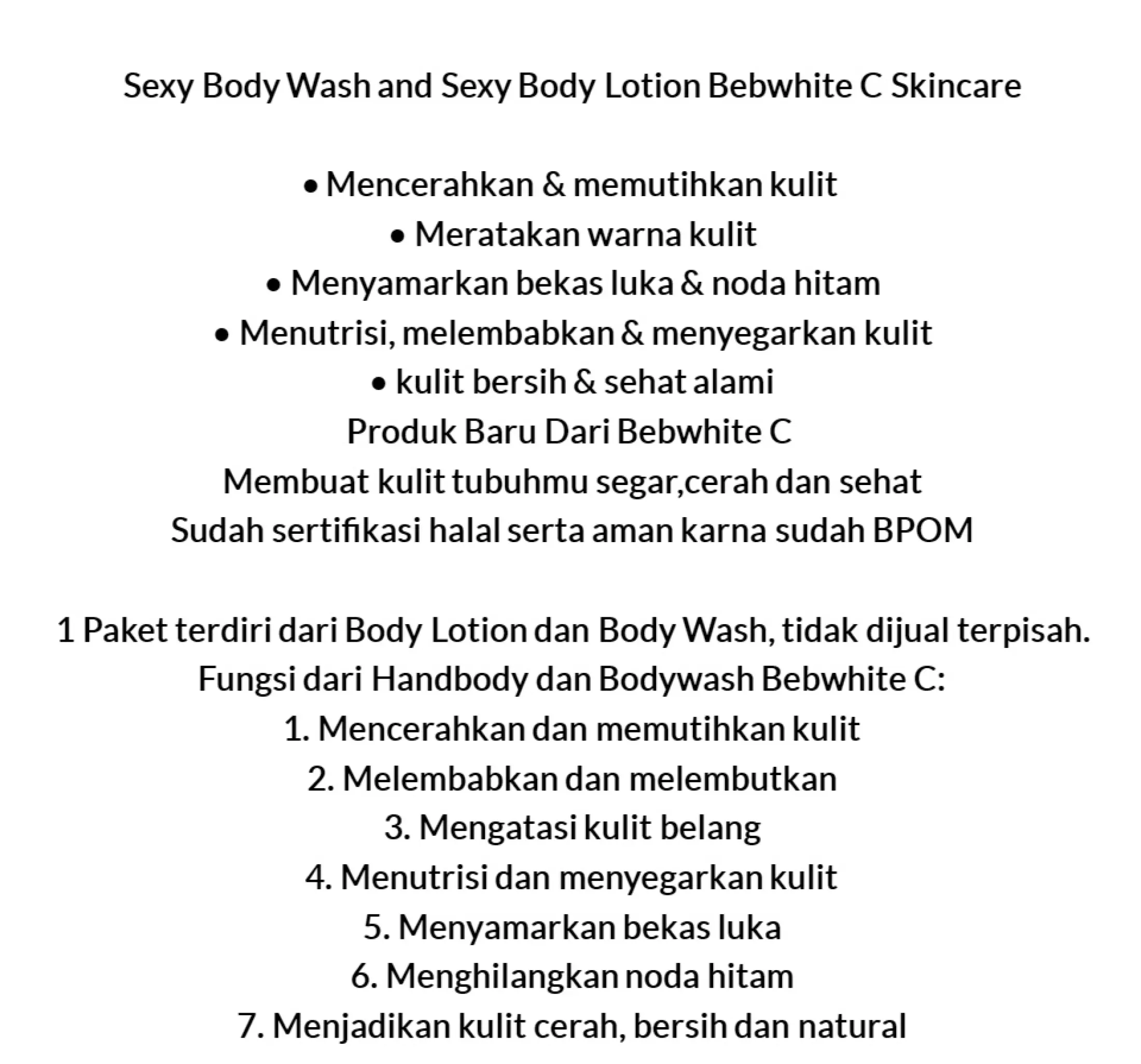 body lotion bebwhite c