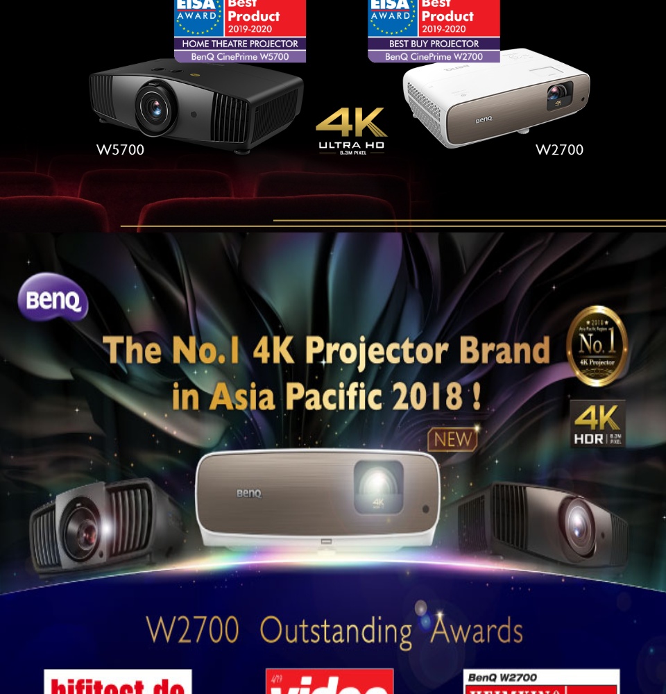 BenQ W2700 True 4K UHD HDR DLP Short 