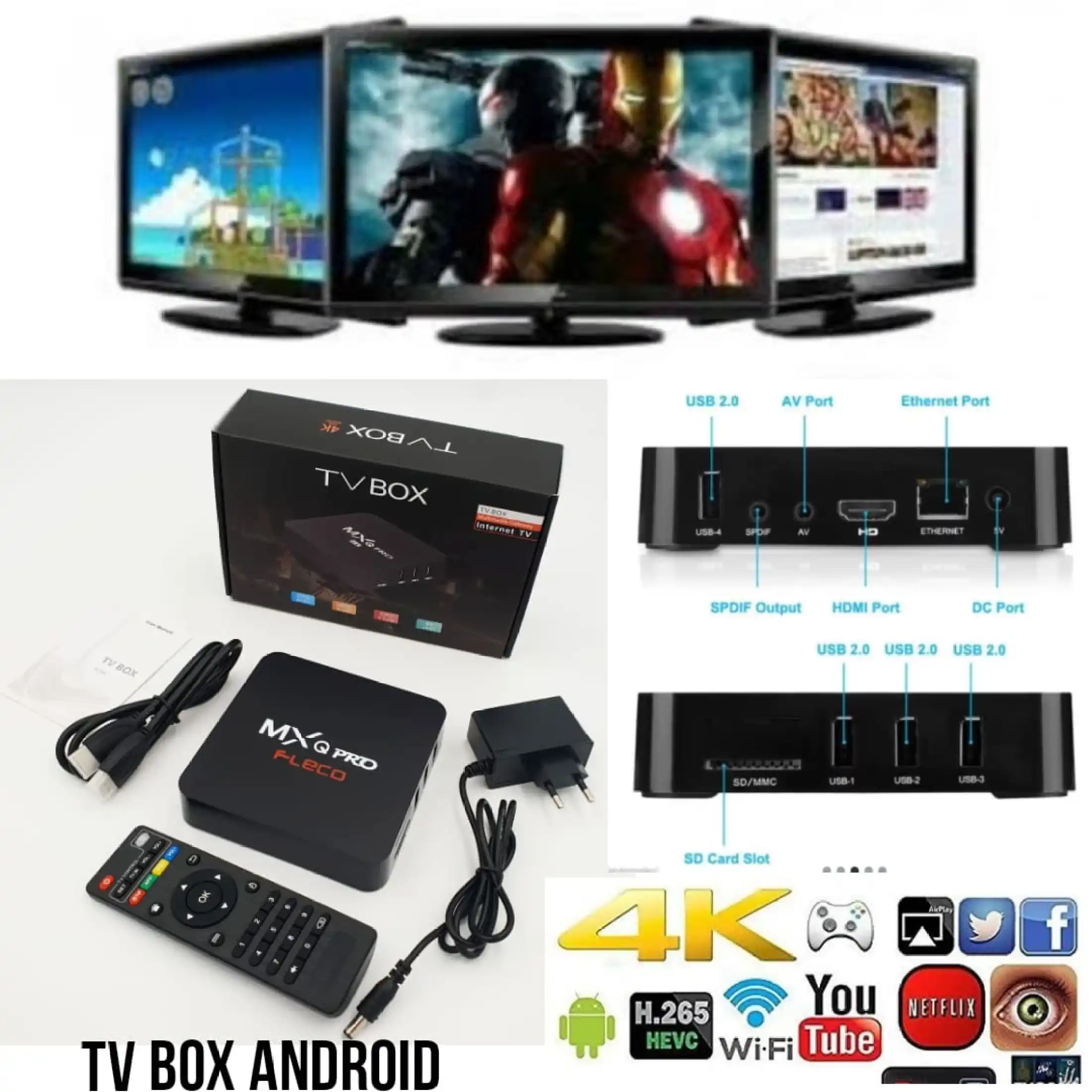 Tv Box Android Mxq Pro Fleco Tv Box 4k X96 Mini 2g 16g Tv Box 30fps Ram 2g Rom 16g Tv Box Fleco Lazada Indonesia