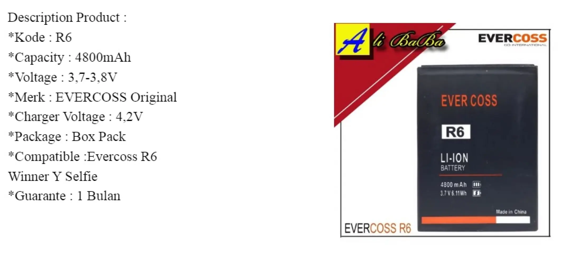 Baterai Handphone Evercoss R6 Winner Y Selfie Dobel Power Oem Batre Hp Battery Evercoss R6 Batu Batre R6 Lazada Indonesia