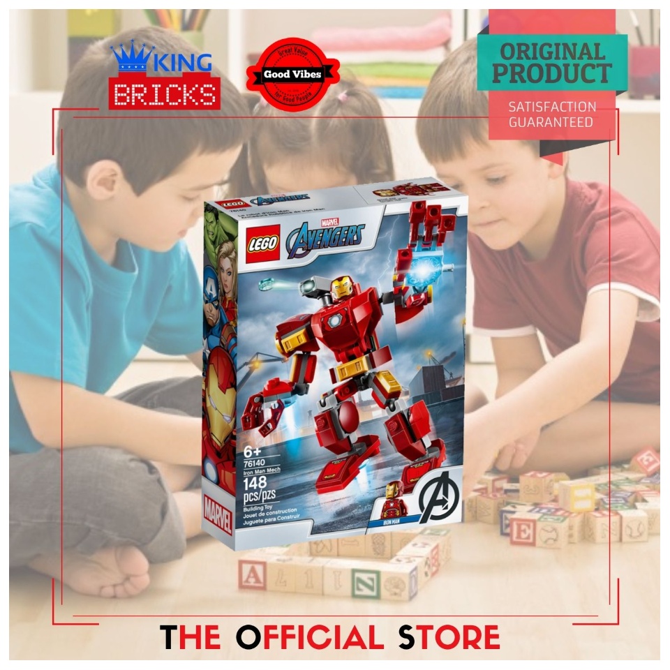 LEGO Original MARVEL SUPER HEROES 76140 Iron Man Mech Mainan