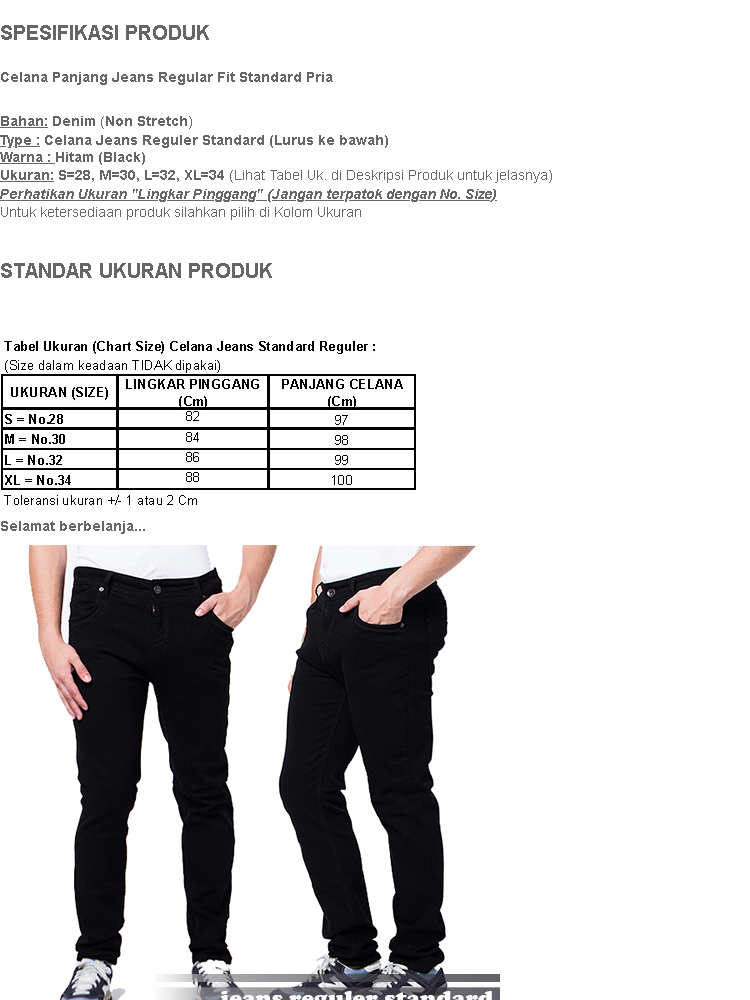 Ahf Celana  Panjang Jeans Regular Fit Standard Pria Hitam Black