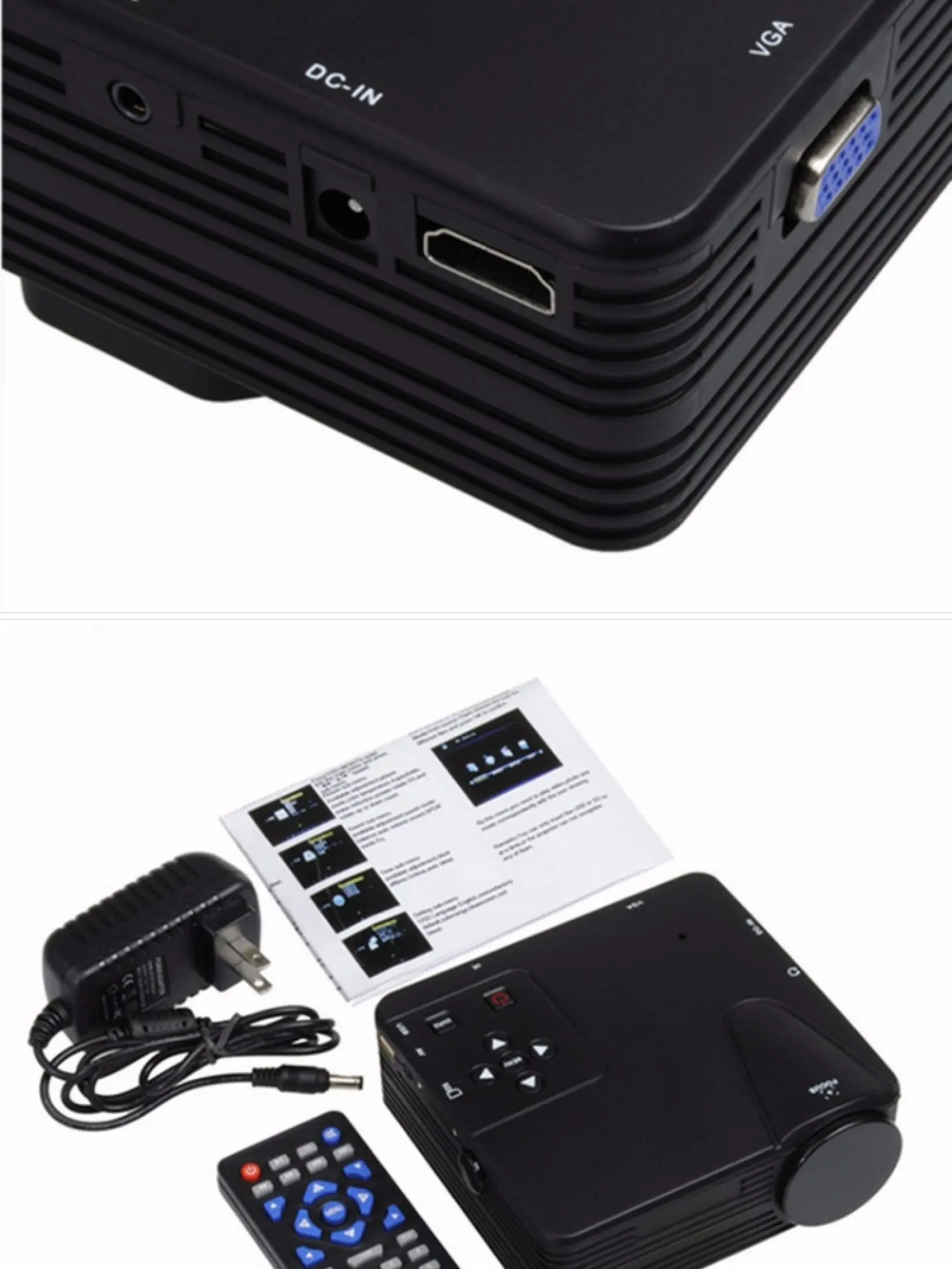 Infokus Projektor H80 640x480 Piksel 800 Lumens Proyektor Full Hd 1080 P Portable Mini Proyektor Lcd Proyektor Home Theater Video Game Led Proyektor Dengan Av Vga Usb Sd Hdmi Untuk Presentasi Home Teater Notebook Ponsel