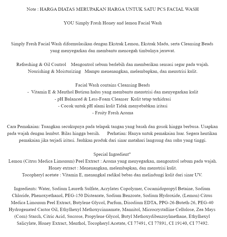 simply fresh facial wash