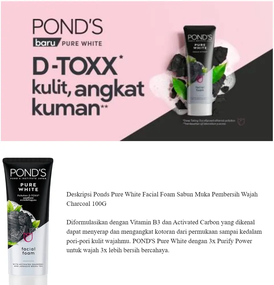 manfaat facial foam ponds pure white