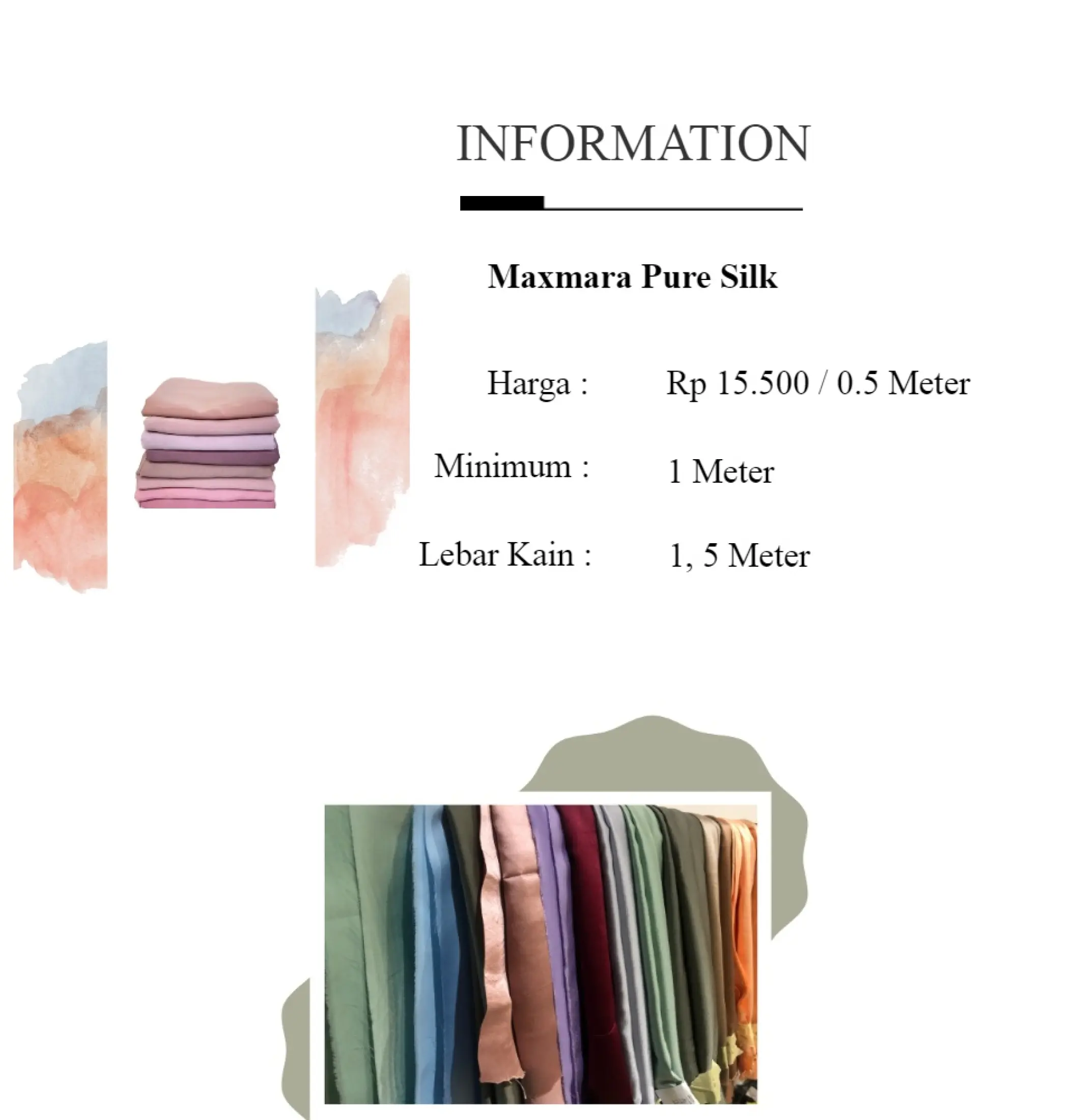 Kain Maxmara Silk 0 5 Meter Kain Bridesmaid Seragaman Paket Kain Polos Hawa Textile Lazada Indonesia
