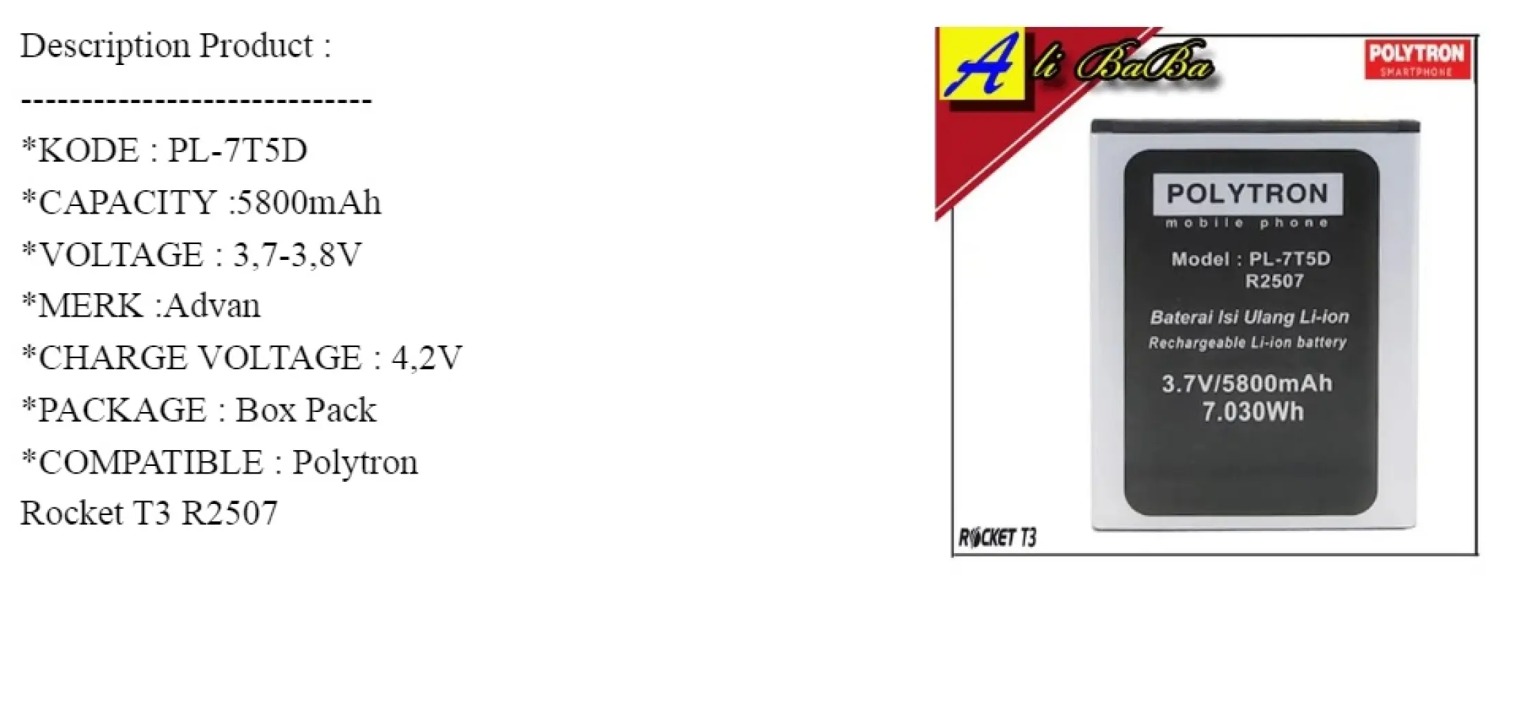 Baterai Handphone Polytron Rocket T3 R2507 Pl 7t5d Double Power Polytron Batre Hp Polytron R2507 Battery Polytron Rocket T3 Batu Batre Polytron R2507 Lazada Indonesia