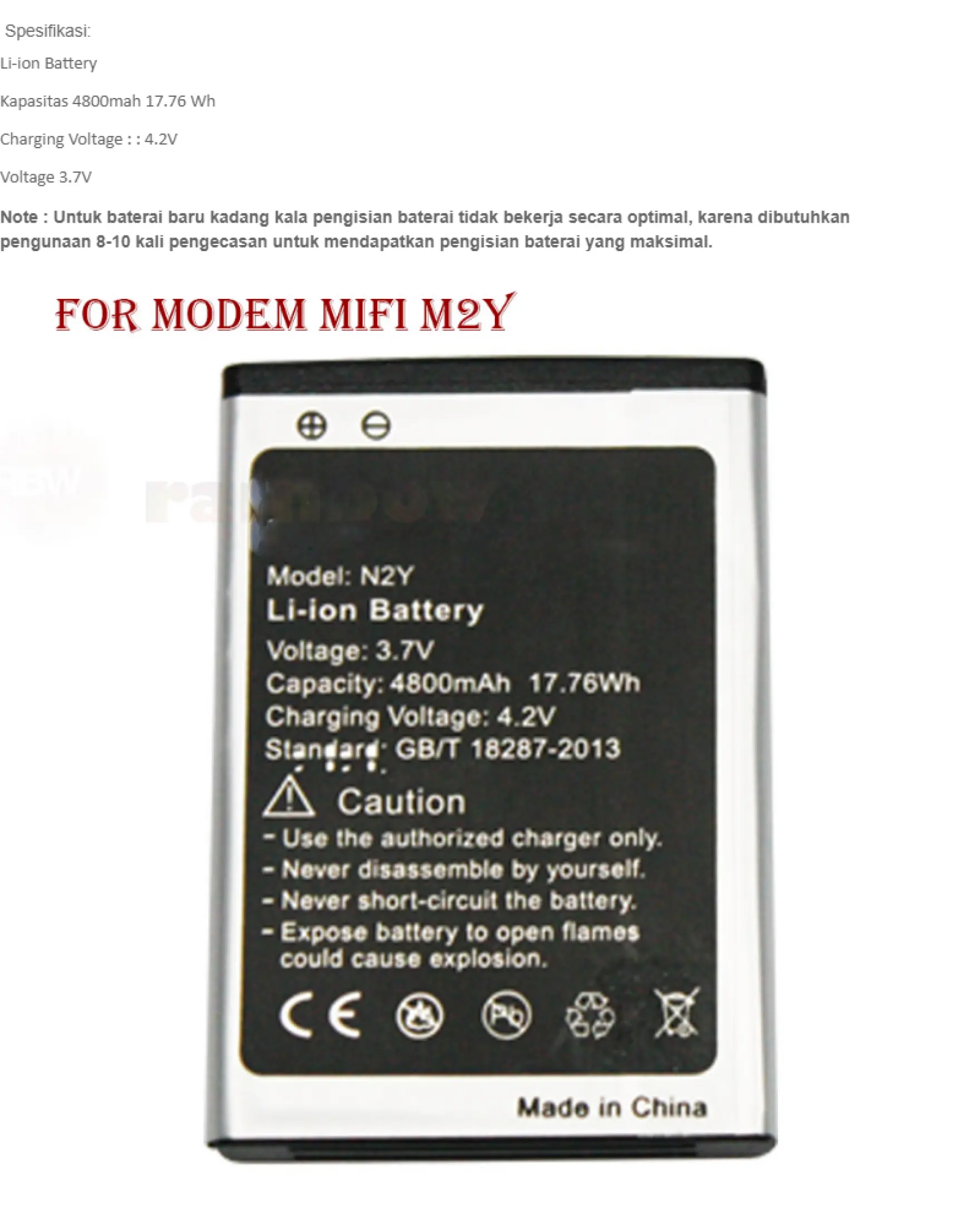 Batery For Modem Smartfren Mifi Andromax M2y 4g Lte 4800 Mah Baterai Untuk Modem Mifi Andromax M2y Wifi Double Power Batrei Compatible For Andromax Mifi M2y Batre Untuk Modem Mifi Andromax M2y Batere Untuk Modem Mifi Andromax