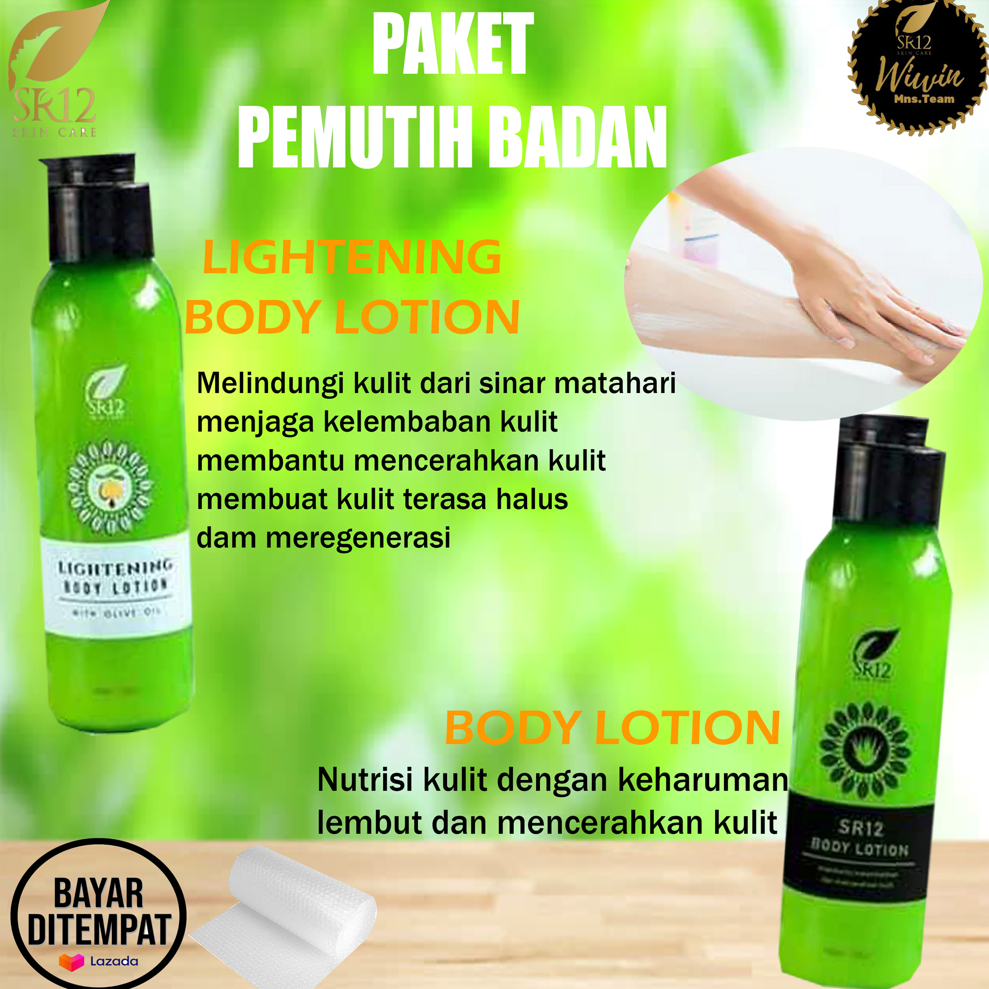 PAKET PEMUTIH BADAN SR12 ORIGINAL/ PENCERAH KULIT/ LOTION PEMUTIH  /MERATAKAN WARNA KULIT/ MENGHILANGKAN NODA HITAM PADA KULIT/ HERBAL  ORIGINAL BPOM | Lazada Indonesia