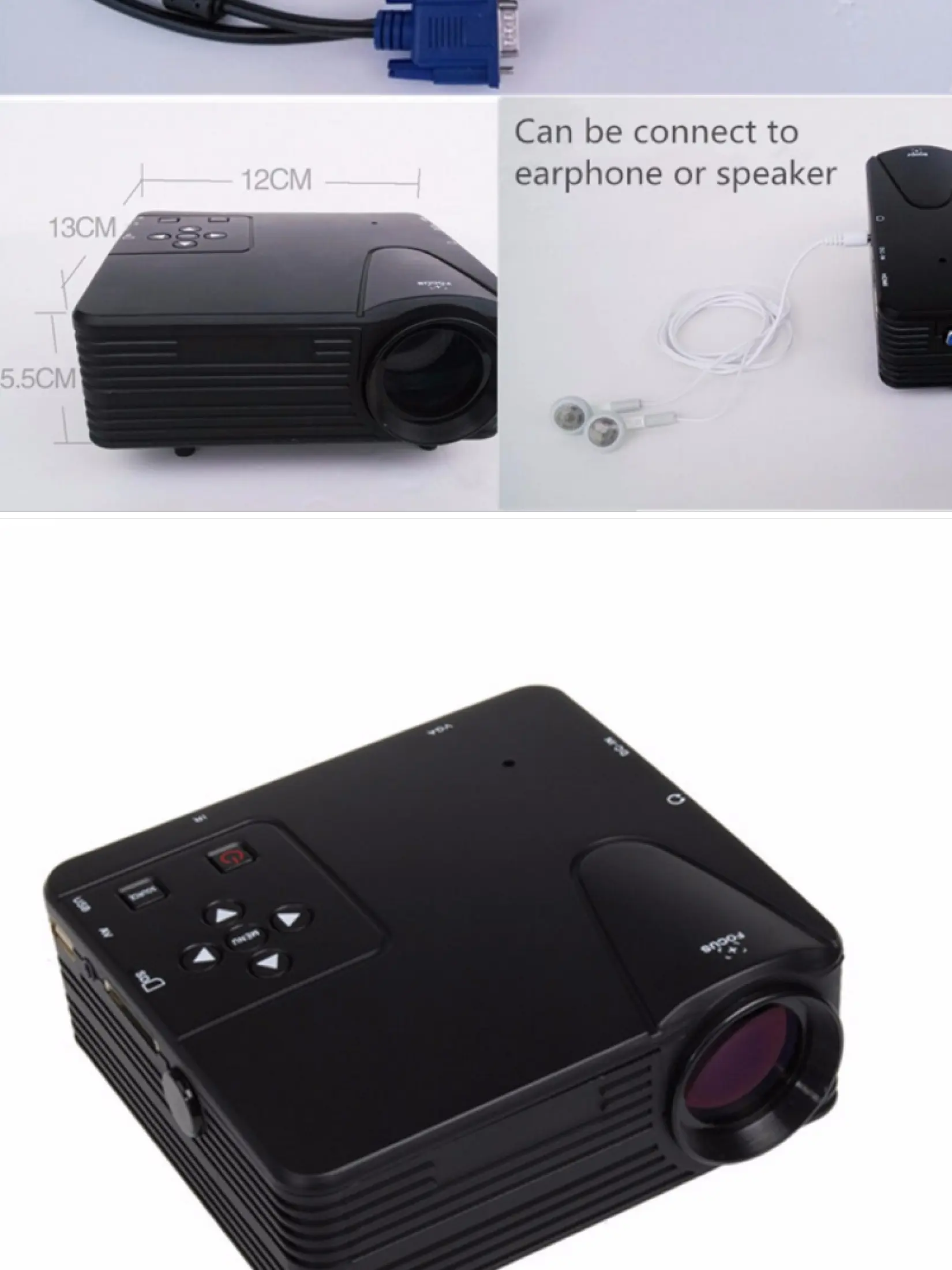 Infokus Projektor H80 640x480 Piksel 800 Lumens Proyektor Full Hd 1080 P Portable Mini Proyektor Lcd Proyektor Home Theater Video Game Led Proyektor Dengan Av Vga Usb Sd Hdmi Untuk Presentasi Home Teater Notebook Ponsel