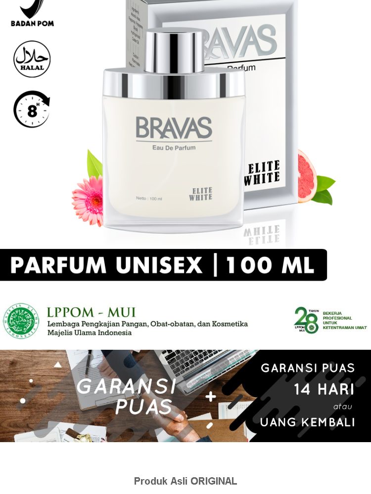 BRAVAS ELITE WHITE 100 ML Perfume Eau De Parfum Original Halal XX