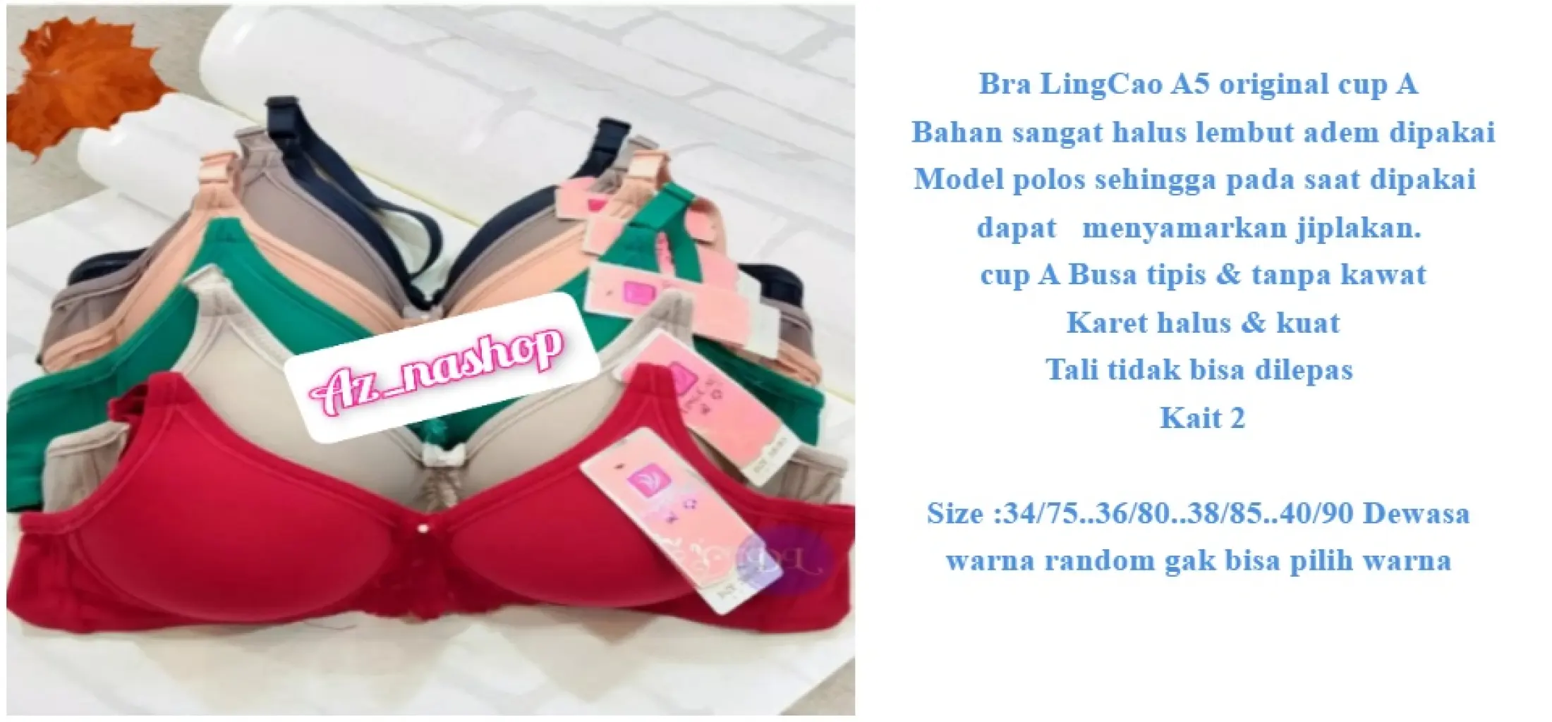 Bh Bra Tanpa Kawat Lingcao Original Bahan Polyester Bra Busa Tanpa Kawat Size 34 40 Lazada Indonesia
