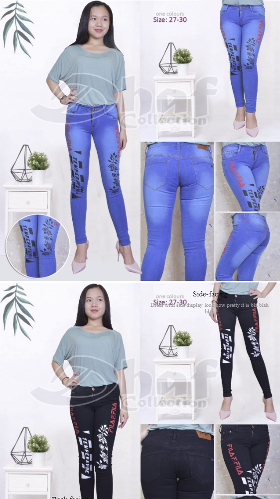  Celana  Jeans Wanita Motif  Bunga Cantik Kekinian