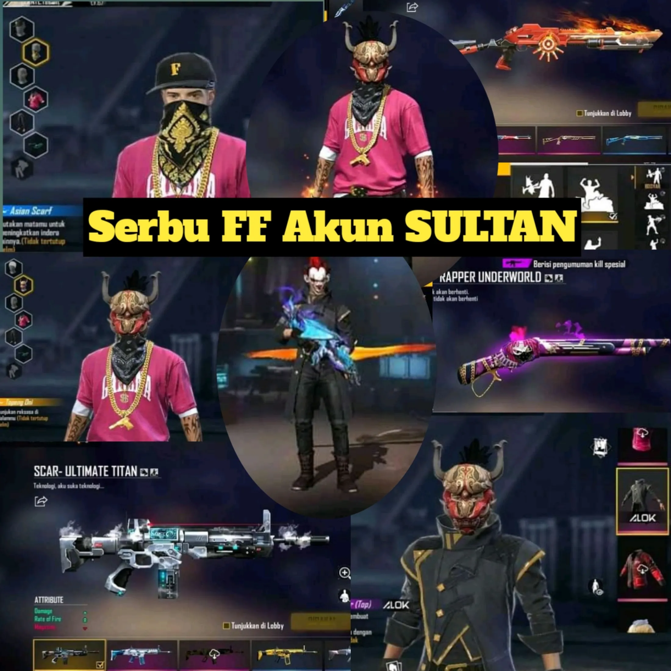 Serbu Free Fire Akun Sultan Abisss Senjata Op