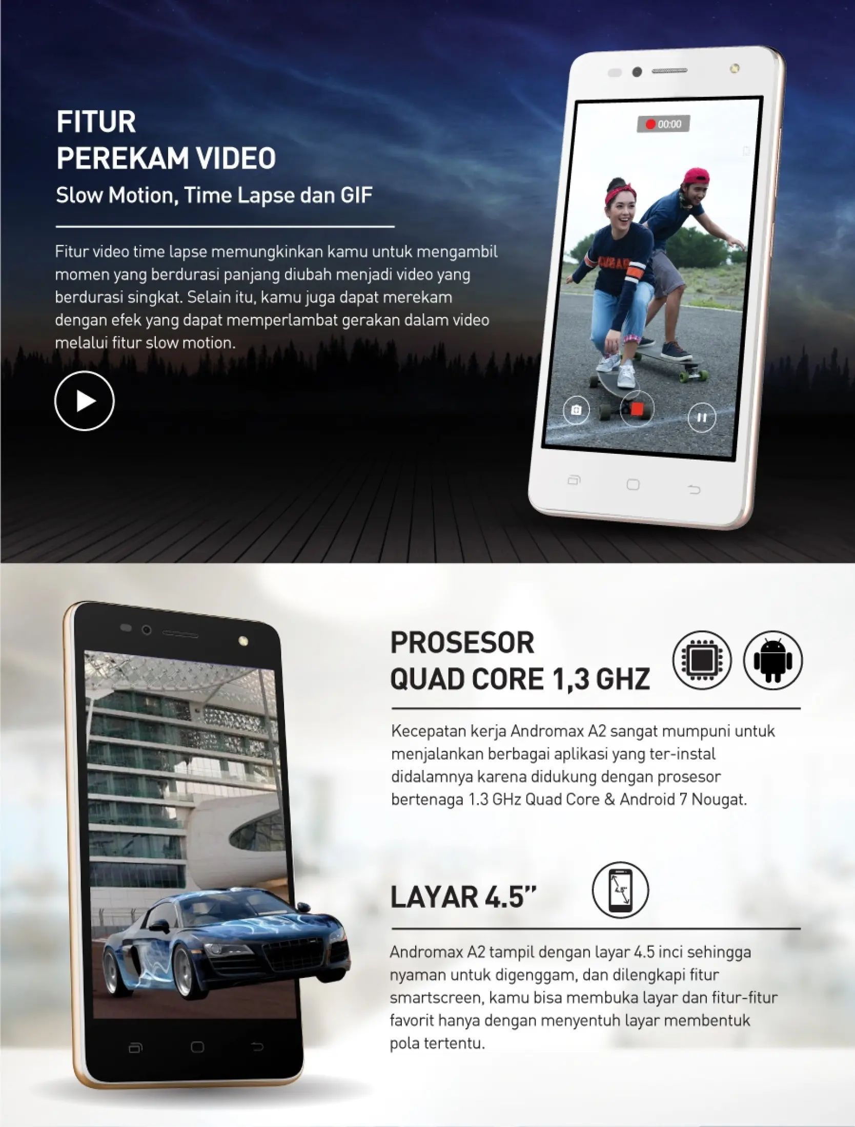 Smartfren Andromax A2 Hitam Lazada Indonesia