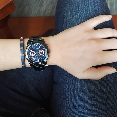 perfect boyfriend multifunction blue stainless steel watch